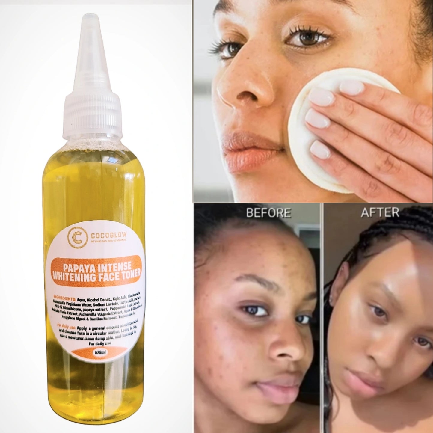 Papaya whitening face toner